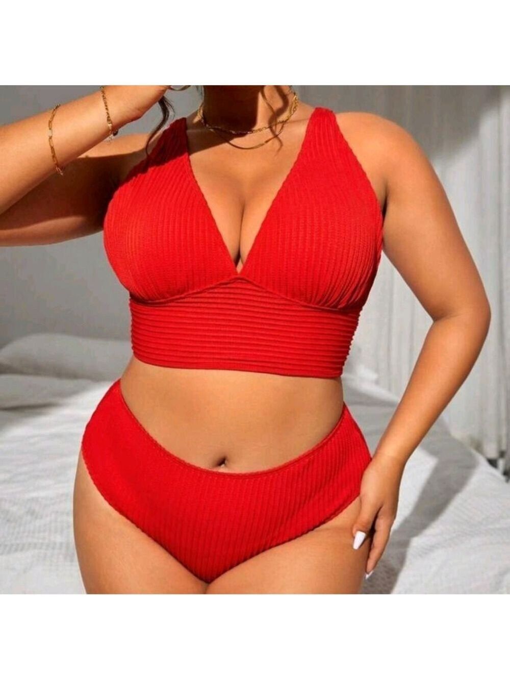 SHEIN Red Bikini Set FREE COVER UP